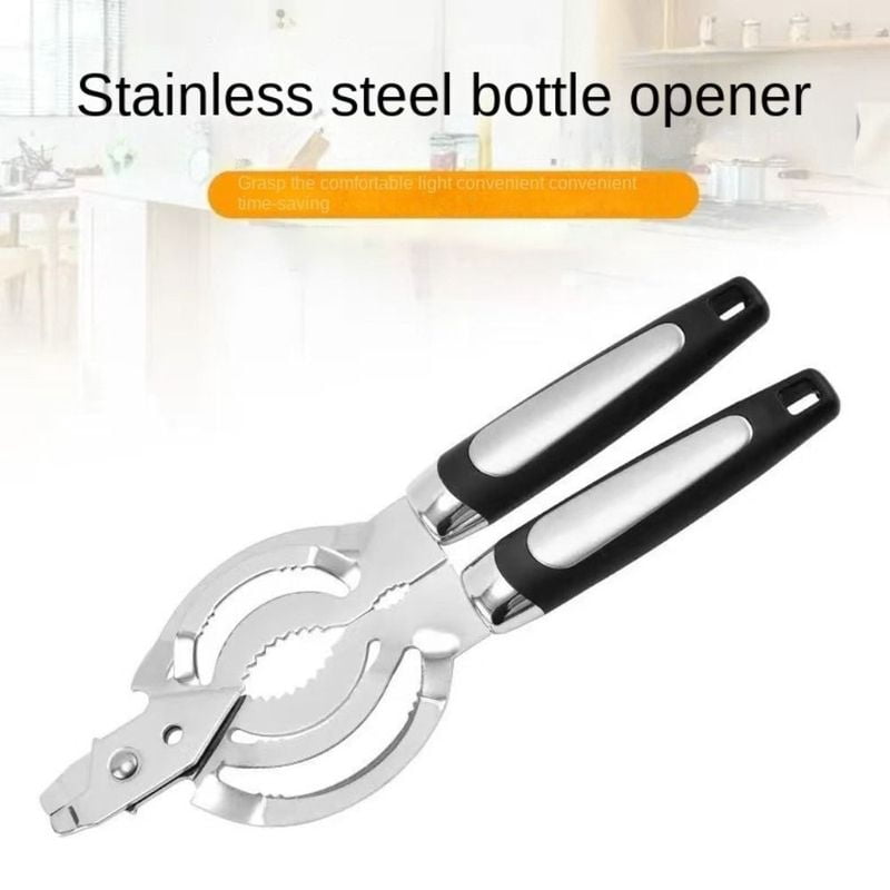 Stainless Steel Can Opener Adjustable Anti-rust Jar Lid Gripper Effortless Multifunctional Effortless Bottle Opening Tool Picnic