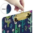 thumbnail image 3 of FMSHPON Cactus Dark Blue Clipboard Hardboard Wood Nursing Clip Board and Pull for Standard A4 Letter 13x9 inches, 3 of 5
