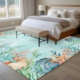 thumbnail image 4 of 5'x7' Area Rugs, Blue Coastal Indoor Outdoor Area Rug for Living Room Bedroom, Summer Nautical Beach Coral Starfish Washable Bathroom Rugs Kitchen Floor Carpet Mats Home Decor Aesthetic, 4 of 8
