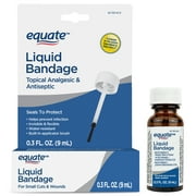Equate Liquid Bandage, Topical Analgesic/Antiseptic for Small Cuts, 0.3oz