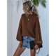 thumbnail image 4 of Suéteres de Cuello Alto para Mujer, Suéteres Casuales de Larga, Suéteres Sueltos de Punto Grueso. Marrón L, 4 of 10