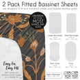 thumbnail image 4 of Sweet Jojo Designs Boho Floral Wildflower Black Orange and Blue Baby Bassinet Fitted Sheets 2 Piece Set, 4 of 7