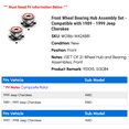 thumbnail image 2 of Front Wheel Bearing Hub Assembly Set of 2 - Compatible with 1989 - 1999 Jeep Cherokee 1990 1991 1992 1993 1994 1995 1996 1997 1998, 2 of 2