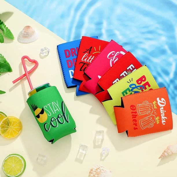 Lata de cerveza con aislamiento térmico y conservación del frío, funda protectora de neopreno de 12 oz, bolsa de hielo de tela de buceo