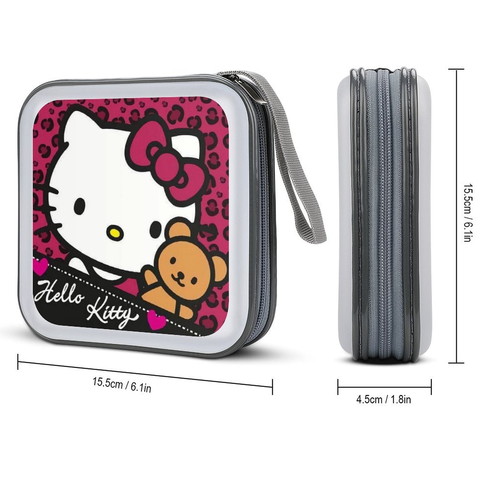 Leopard Hello Kitty584 40 Capacity CD Cases, Large DVD/VCD Storage