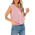 thumbnail image 3 of Shine Up Vest for Women Button Down Cardigan Sweater Sleeveless Crochet Knit Tops with Pockets, 3 of 8