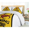 thumbnail image 5 of Ambesonne Zombie Duvet Cover Sets, Warning Outbreak, 2-King, Earth Yellow Red Black, 5 of 7