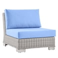 thumbnail image 1 of Modway Conway Outdoor Patio Wicker Rattan Armless Chair in Light Gray Light Blue, 1 of 8