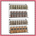thumbnail image 1 of 2 Pack 2 Tier Spice Rack Organizer Freestanding & Wall Mount Spice Jars Organizer Metal Wire Design for Kitchen Counter-top (Black), 1 of 7