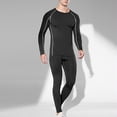 thumbnail image 4 of DeHolifer Mens Athletic Sets Compression Shirt UPF 50+ Long Sleeve Turtleneck Undershirts and Pants 2 Piece Outfits Sets Black L, 4 of 5