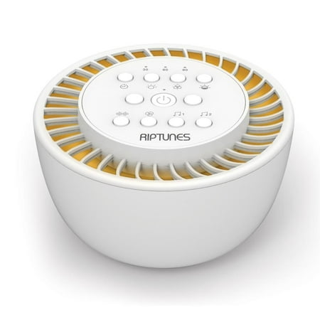 

Riptunes White Knight- White Noise Sound Machine w/ 36 Soothing Sounds 7 Night Lights Adjustable Volume & Timer Options Memory Function Therapy for Adults/Kids/Sleep/Office - SM136