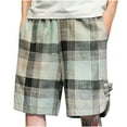 thumbnail image 2 of Styesk Mens Shorts Men's Solid Color Holidays Casual Check Shorts Pockets Pants, 2 of 4