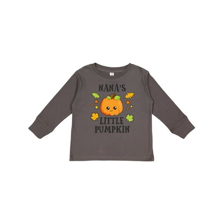 

Inktastic Nanas Little Pumpkin with Leaves and Stars Boys or Girls Long Sleeve Toddler T-Shirt