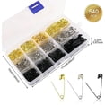 thumbnail image 3 of Safety Pins, 540 Pcs Premium Safety Pins, 4 Sizes Durable Rust-resistant Safety, 3 of 5