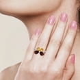thumbnail image 2 of KIRAN FINE JEWEL Pear Red Garnet Citrine Daisy Cocktail Band Ring 925 Sterling Silver Wedding Women Gemstone Statement Jewelry Gift For Her, 2 of 5