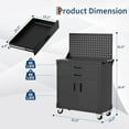 thumbnail image 5 of Work Bench for Garage with Pegboard Drawers and Cabinets Heavy Duty Metal Frame Tool Bench for Shop Kitchen Cabinets Organizer Work Table with Wheels, 5 of 6