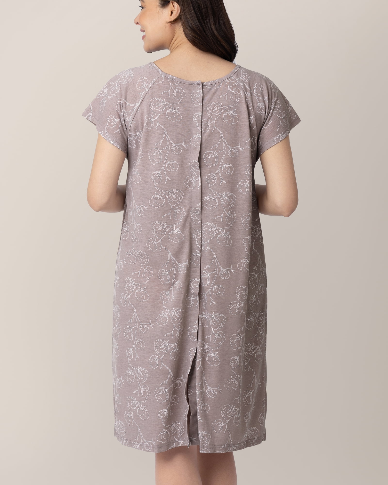 Kindred Bravely Labor and Delivery Gown, 3 in 1 Hospital Gowns for Women Labor Delivery (Lilac Bloom, S-M-L)