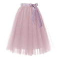 thumbnail image 6 of Tulle Skirts for Women Elastic Waist Lace Up Bow Knee Length Layered Mesh Flowy A Line Tutu Skirts Puffy Skirt Fairy Skirt, 6 of 6