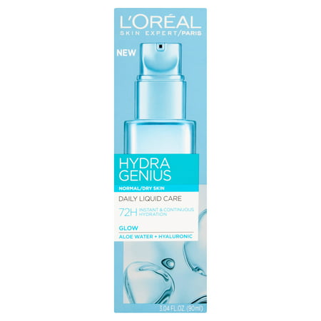 L'Oreal Paris Hydra Genius Daily Liquid Care For Normal to Dry Skin, 3.04 fl.