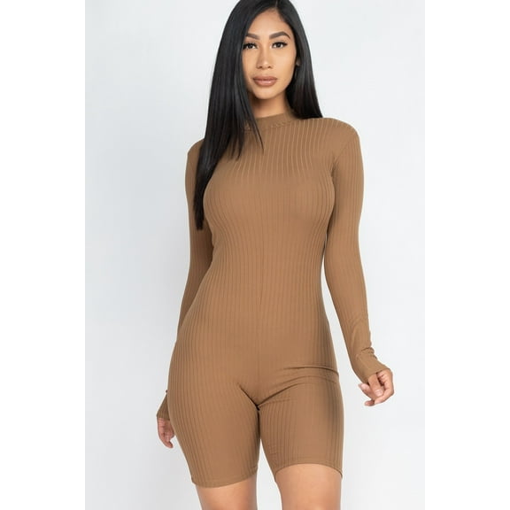 Ribbed Knit Romper S
