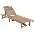thumbnail image 4 of vidaXL Patio Lounge Chair Porch Sunbed Poolside Sunlounger with Cushion Bamboo, 4 of 49
