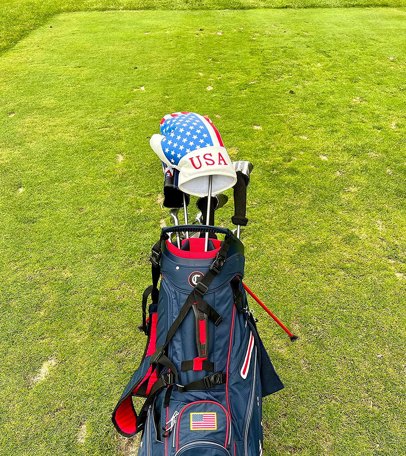 USA Boxing Glove Golf Head Cover - Fits 460cc Driver - Patriotic Red White & Blue American Flag Golf Club Headcover