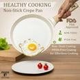thumbnail image 3 of Moss & Stone 9.5 Inch Nonstick Crepe Pan with Spreader, Dosa Pan for Roti Dosa Tawa Comal Para Tortillas, Ceramic Flat Skillet Pan Induction Compatible, Pancake Pan for Stove Top - White, 3 of 6