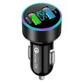 thumbnail image 1 of Dual USB Car Charger Adapter Car Cigarette Lighter LED Voltmeter For All Type Mobile Phone Charger Smart Dual USB Fast Charging Black, 1 of 6