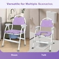 thumbnail image 4 of SupreGear Foldable Bedside Commode Chair with Removable Bucket, Height Adjustable Portable Toilet Seat, Purple, 4 of 8