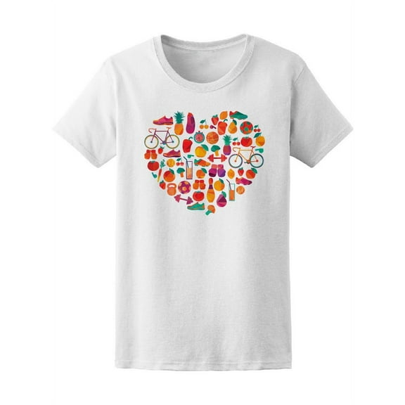 Healthy Food Heart Graphic Tee Women's -Image by Shutterstock