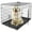 36", variant on SONGMY 24-inch Folding Metal Dog Crate, Double Door Dog Crates with Tray Pan, Heavy Duty Pet Cage for Small Dogs