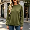 thumbnail image 7 of Women's Waffle Knit Sweatshirt Crew Neck Long Sleeve Drop Shoulder Casual Pullover Top, 7 of 7