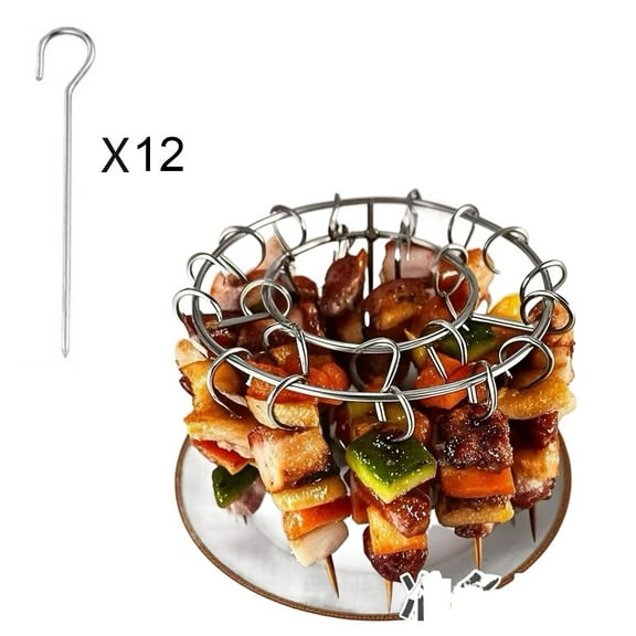 Stainless Steel Vertical Grill Rack Detachable String Grill Vertical Barbecue Skewer Bracket 12/24/49 Skewer Holder