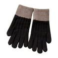 thumbnail image 2 of absanyy Women's Black Two-Tone Acrylic Knit Touchscreen Gloves - Winter Thermal Gloves with Extended Cuff, One Size Fits Most, 2 of 4