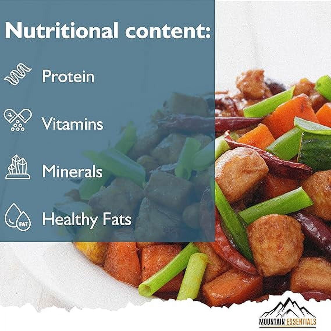 (Pack of 12) MOUNTAIN ESSENTIALS Freeze Dried Chicken Dices | Emergency Survival Bulk Food Storage Home Meals Hunting, Survival, Camping, Backpacking Food | 10 serving per Pouch