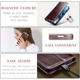 thumbnail image 3 of Leather Case for iPhone 12 pro max Card Slot Folio Flip Wallet Case for iPhone 12 pro max Premium PU Magnetic Kickstand Cover Soft TPU Inner Case Red, 3 of 14
