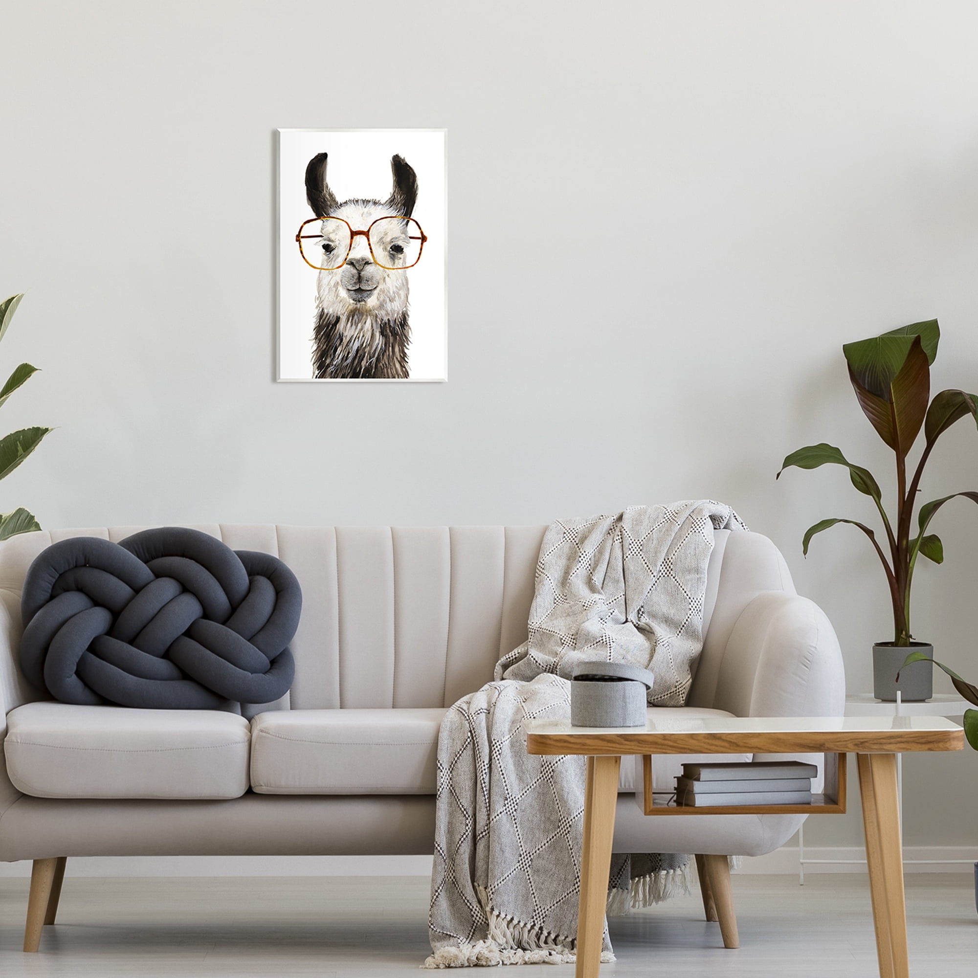 Stupell Industries Llama Farm Animal Eyeglasses Animals & Insects Painting Unframed Art Print Wall Art