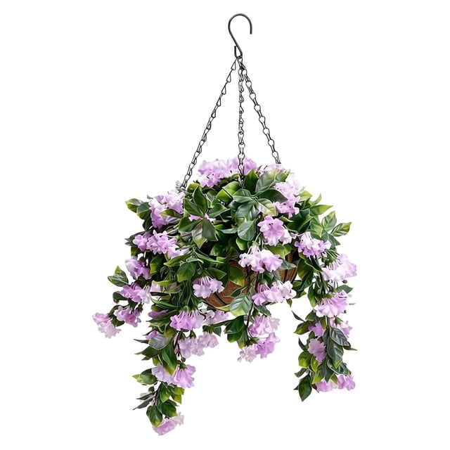 YWIYIUD 1PC Artifical Hanging Flowers for Outdoors UVResistant andWaterproof Artifical HangingBaskets for Outdoor Decor Garden Porch Window Box Home Wedding Decor