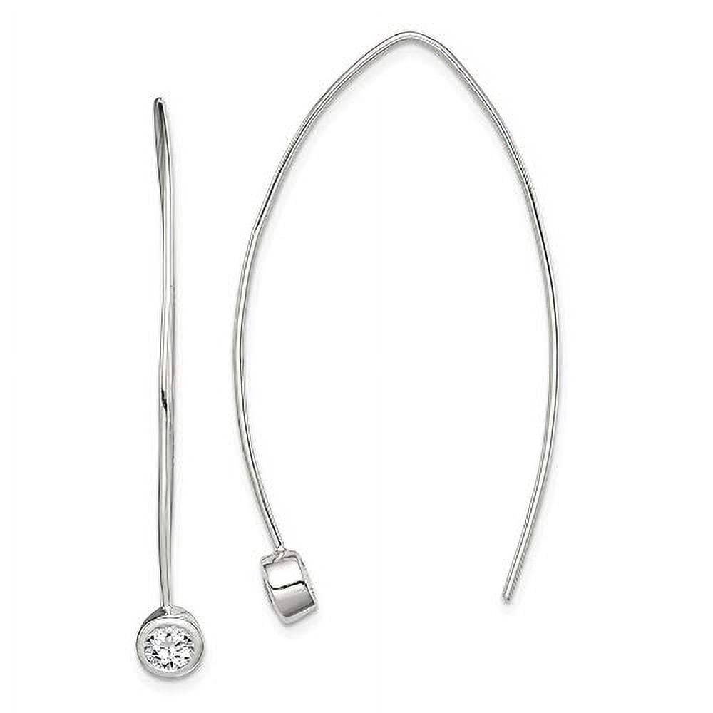 Sterling Silver Cubic Zirconia Threader Stud Earrings