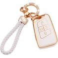 thumbnail image 1 of Key Fob Cover Compatible with Fit for VW Volkswagen Jetta Beetle Tiguan Passat Golf MK6 Polo 3 Buttons Key Case Protection Shell with Keychain Case Holder Protector,1,white, 1 of 6