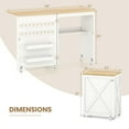 thumbnail image 3 of Gymax Folding Sewing Table w/ Compact Design Storage Shelf 2 Trays and 18 Pegs, 3 of 9