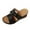 Black, variant on Womens Wedge Sandals Summer Dressy Slip on Shoes Bohemian Flower Platform Heels