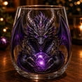thumbnail image 4 of Gothic Stemless Wine Glass,Crystal Clear Cup for Drinks Home Bar Party Decor,Unique Holiday Gift for Gothic Lovers,Purple, 4 of 5