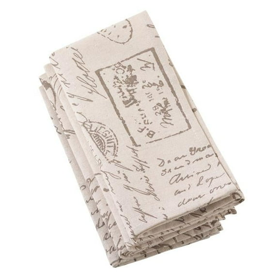 Saro Lifestyle Old Fashioned Script Print Design Napkin - Set of 4
