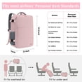 thumbnail image 2 of Mochila de Viaje 10 kg Avion 35L Grande Impermeable para Hombre y Mujer, Compartimento Laptop 15.6 pulgadas, Puerto USB Integrado, Maleta Mano Funcional, Práctica Equipaje Cabinas, Rosa, 2 of 8