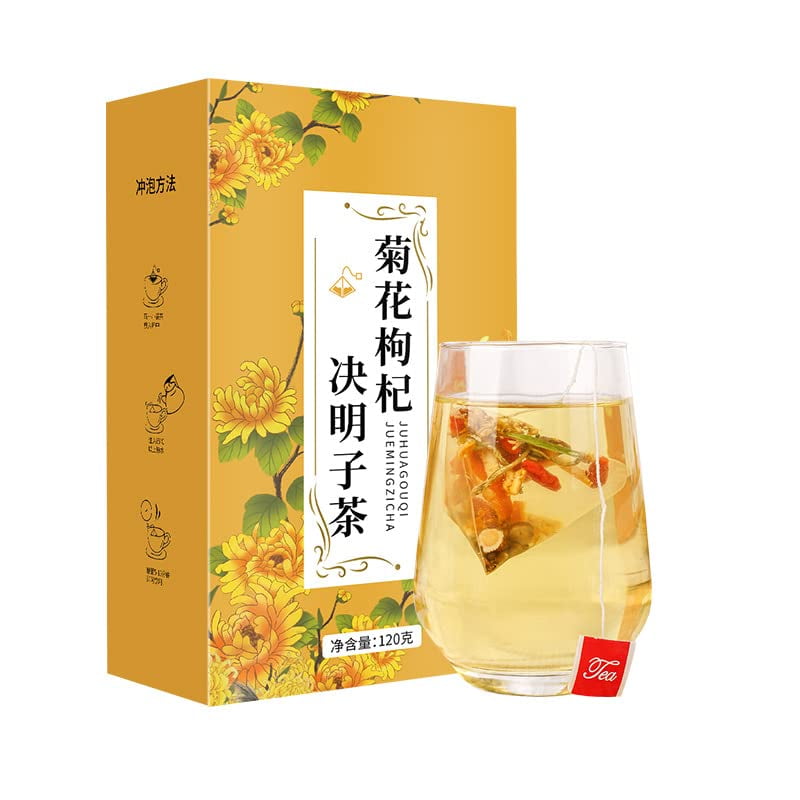 Chrysanthemum Cassia Seed Tea Bag,honeysuckle, Wolfberry, Cassia Seed Tea Combination Tea bags,independent Small Bags, Easy to carry5.29oz(30 Pkgs