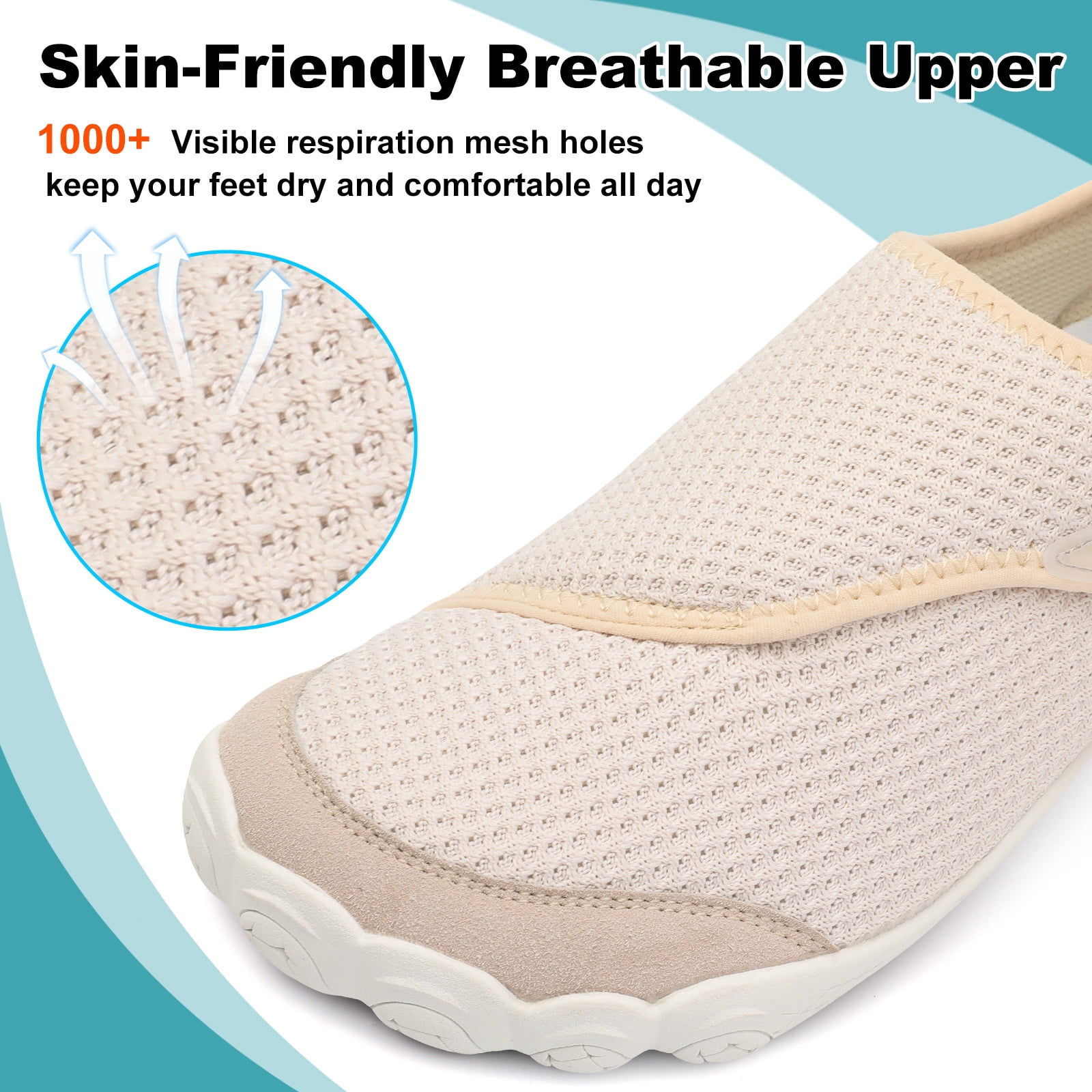 Leisfit Women Men Wide Diabetic Barefoot Shoes Adjustable Walking Sneakers