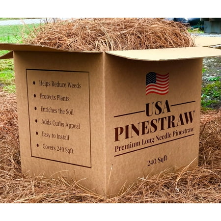 Premium Long Needle Pine Straw | Pine Needle Mulch | Covers 240 Sqft