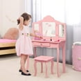 Infans Kids Vanity Table & Stool Princess Dressing Make Up Play Set for