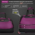 thumbnail image 6 of Rolling Duffel Bag, 25" Trolley Travel Boarding Bag, Lightweight & Waterproof Expandable Carry On Luggage, Ideal for Gym, Travel, Trip, Purple, 6 of 7
